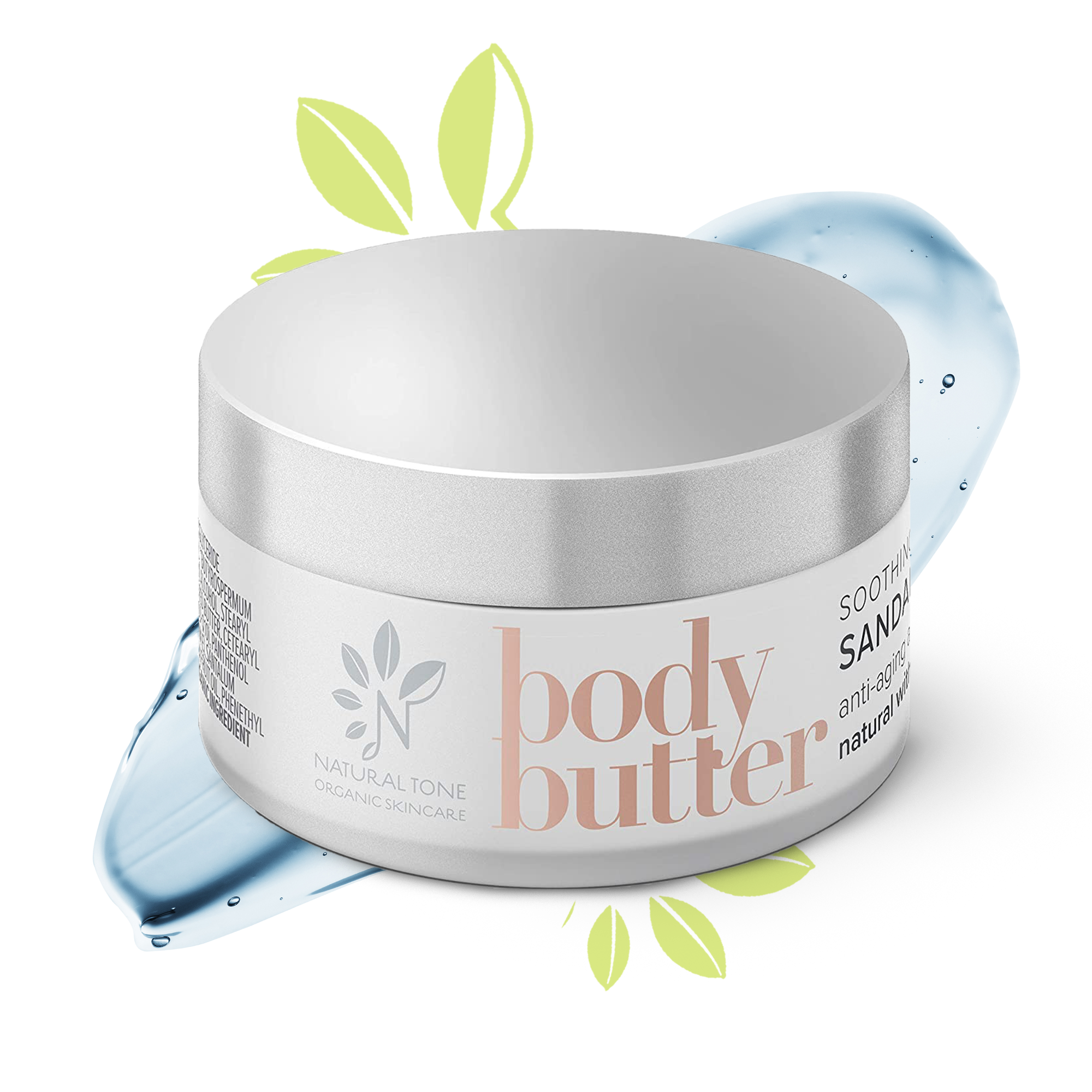 Body Butter with Vanilla & Sandalwood Essential Oils - Natural Tone Organic Skincare